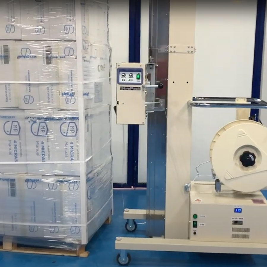 Cómo usar la flejadora de palets semi automática