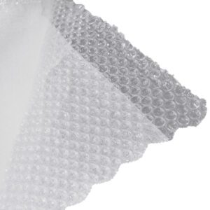 Detalle de la capa de foam en el plástico de burbujas