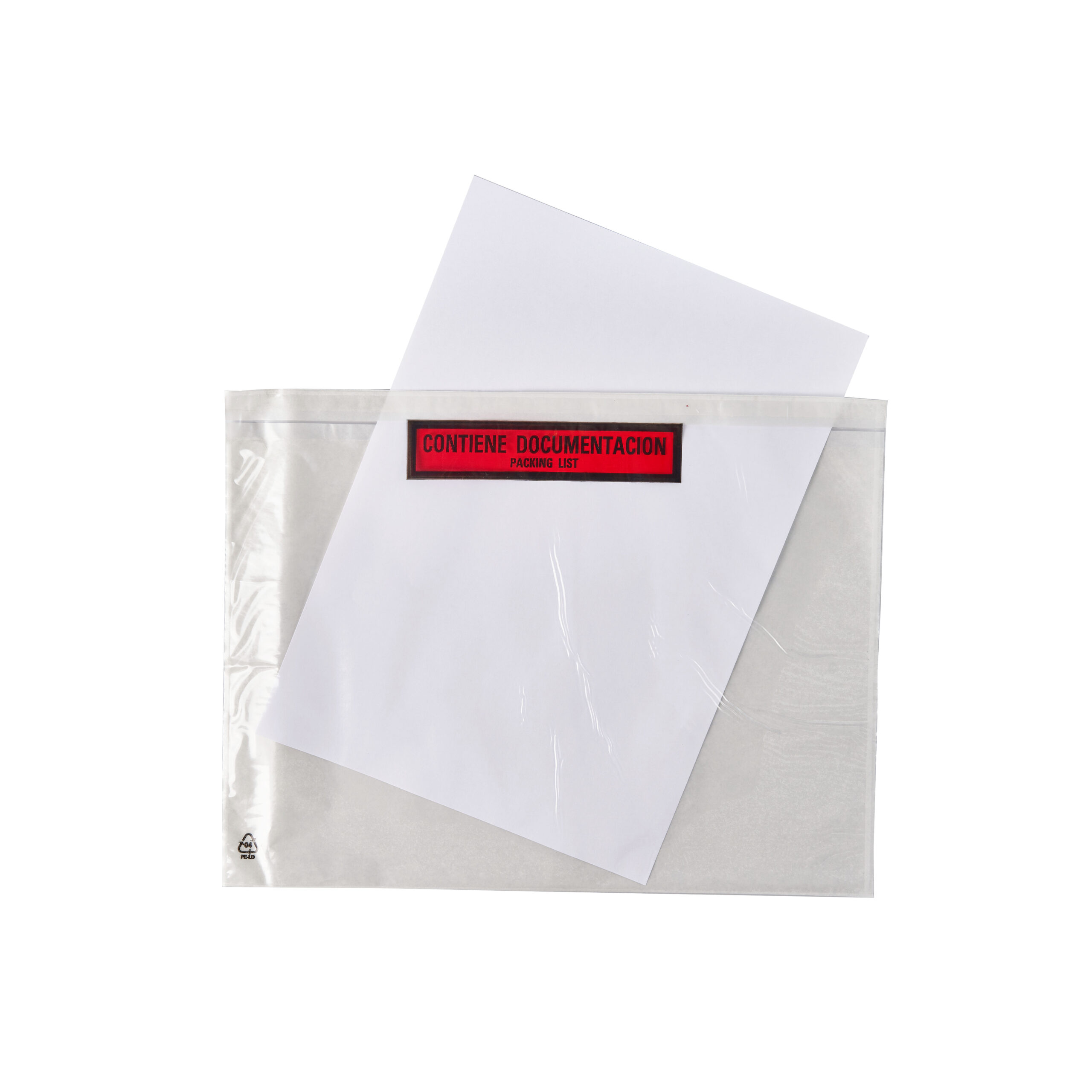 Sobre packing list con papel dentro
