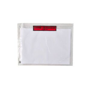 bolsa adhesiva para documentacion de paquetes con leyenda de seguridad
