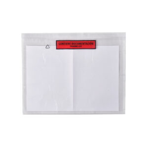 bolsa adhesiva para documentos de gran formato en paqueteria con papel dentro