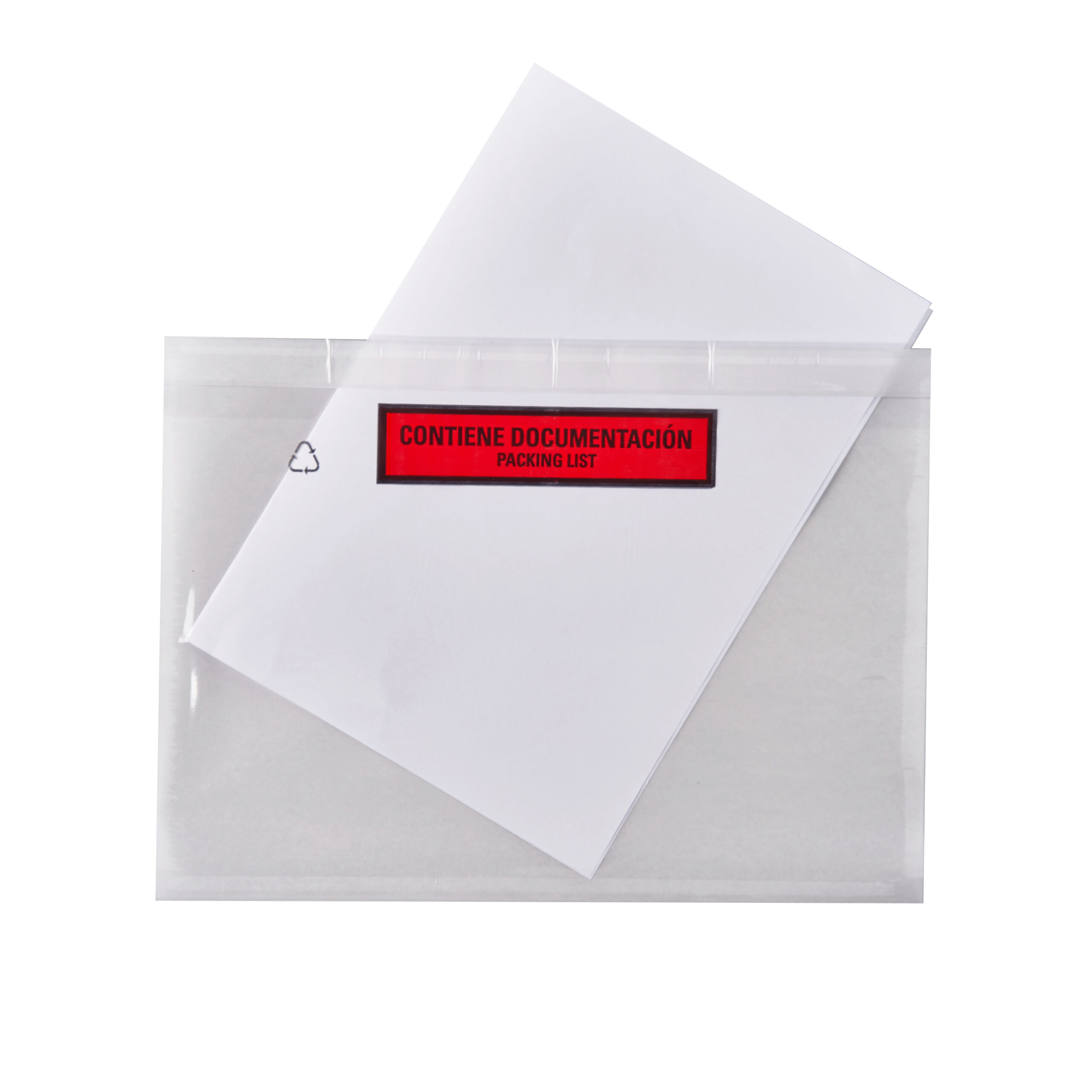 bolsa adhesiva transparente para documentacion de paquetes con folio