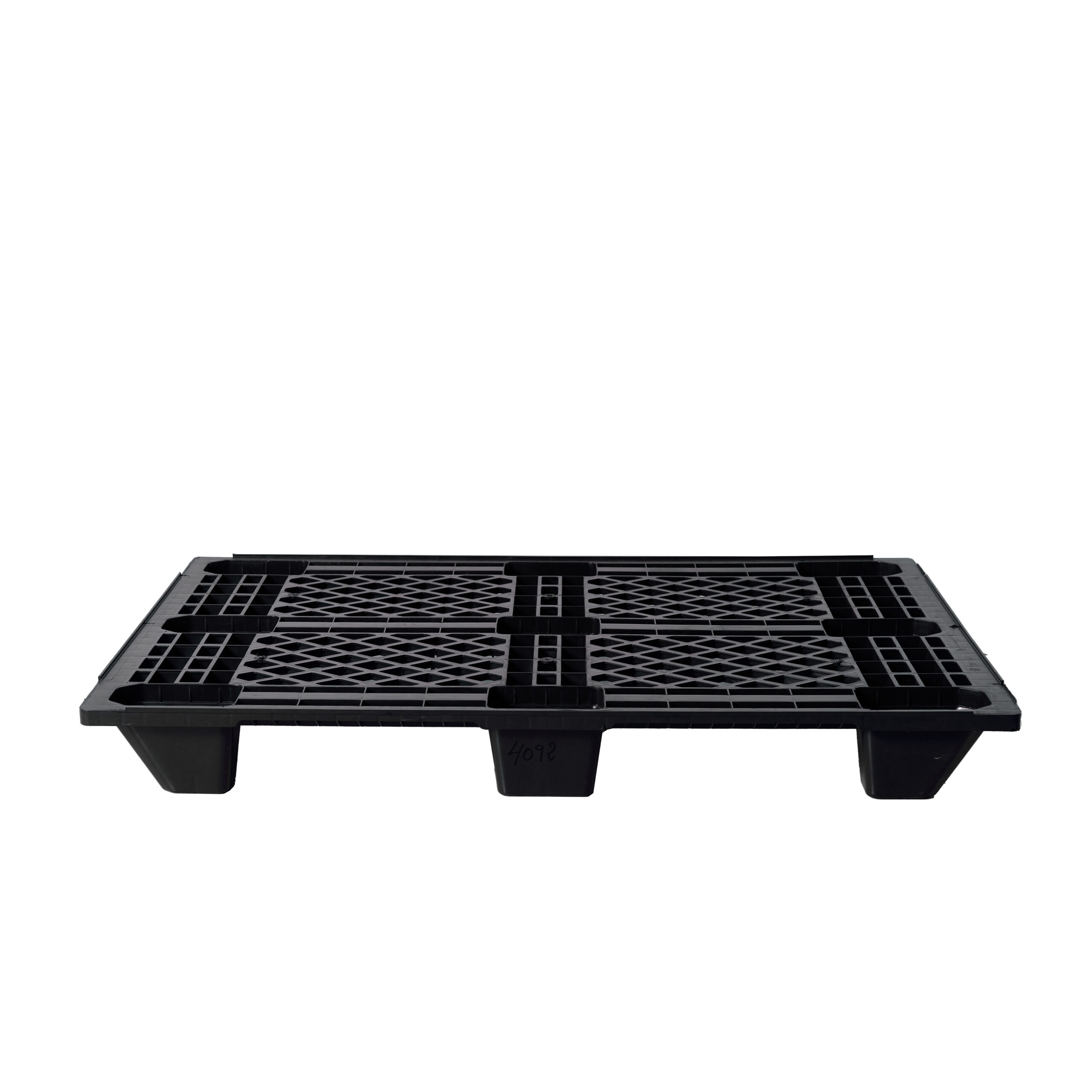 palet de plastico industrial negro 1200x800mm vista frontal (4092)