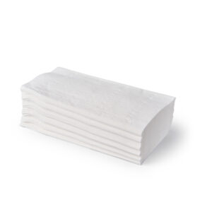 pila de toallas de papel zig zag blancas gofradas