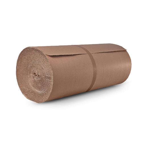 proteccion de productos con rollo de carton ondulado reciclable en almacen (Ref 00153)