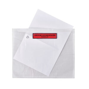 sobre para documentos transparente 320x250mm con leyenda contiene documentacion