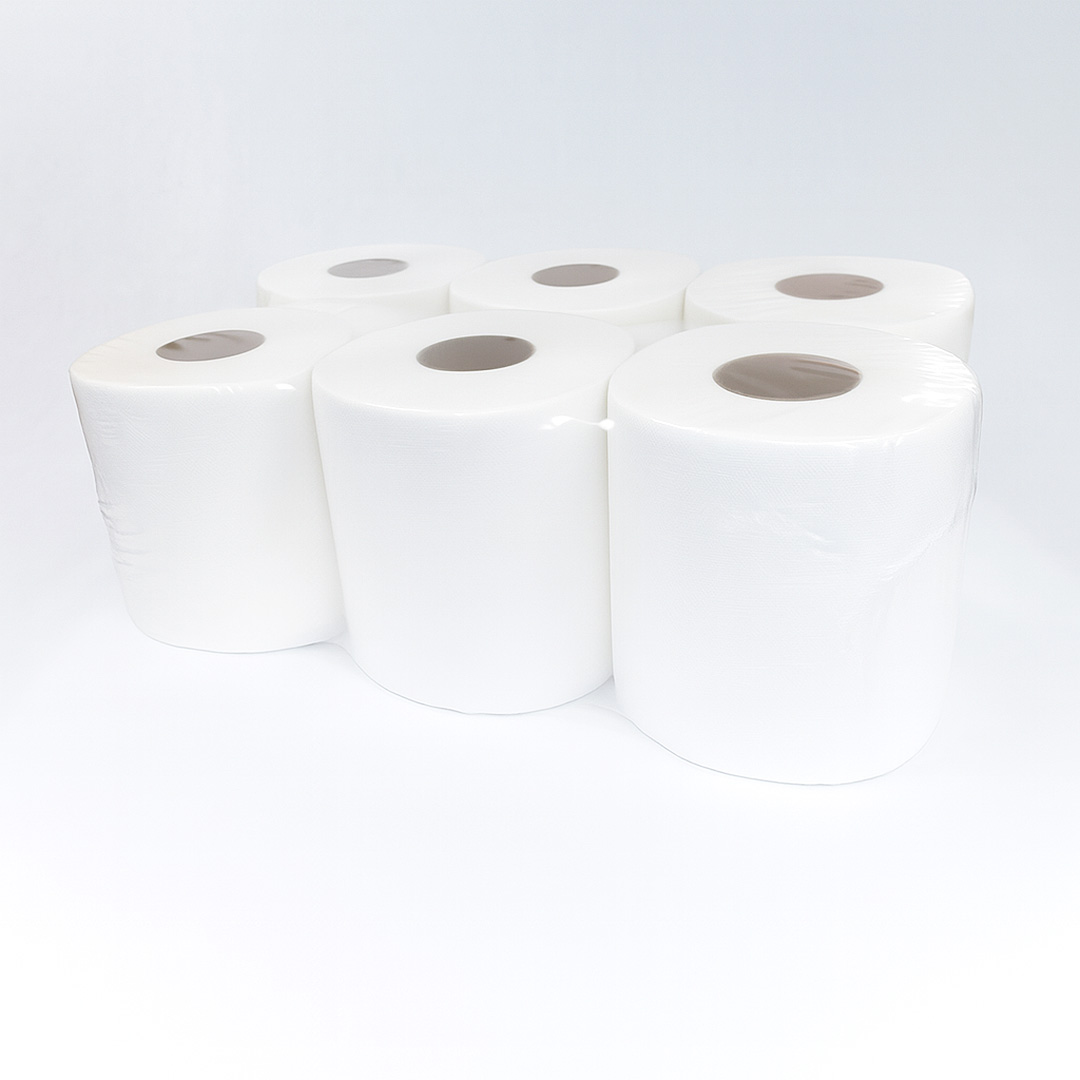 Bobina mecha celulosa de 2 capas en pack de 6