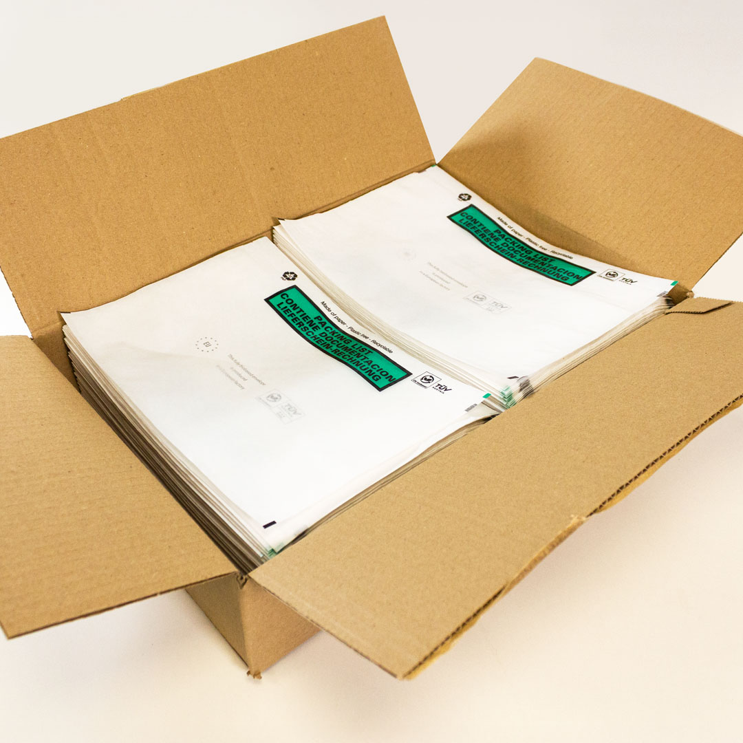Caja de millares de sobres para documentación Fijaplast de 228x165 mm, fabricados 100% en papel (9805)