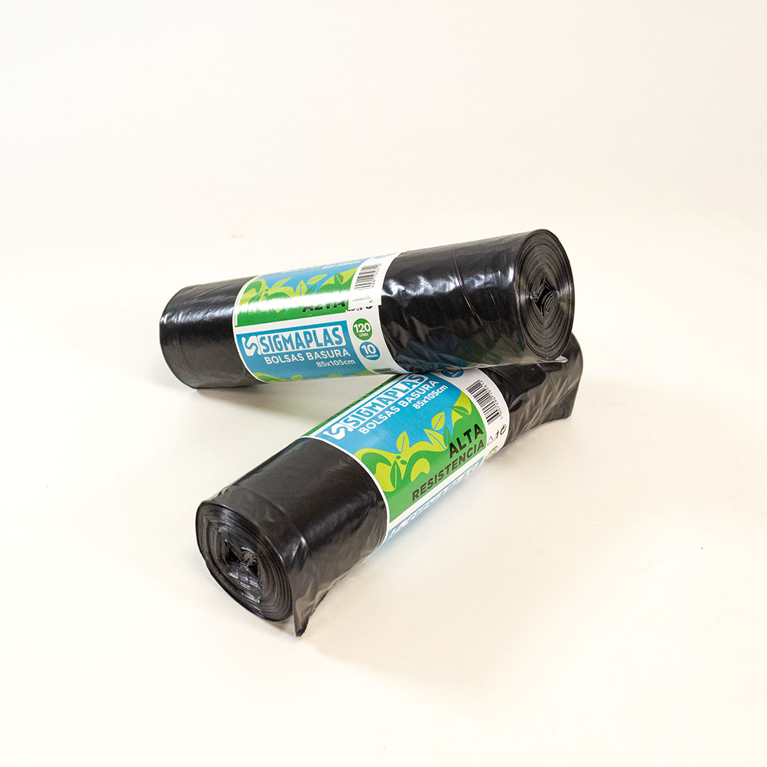 dos rollos de bolsas de basura negras para comunidad 850x1050mm (72751)