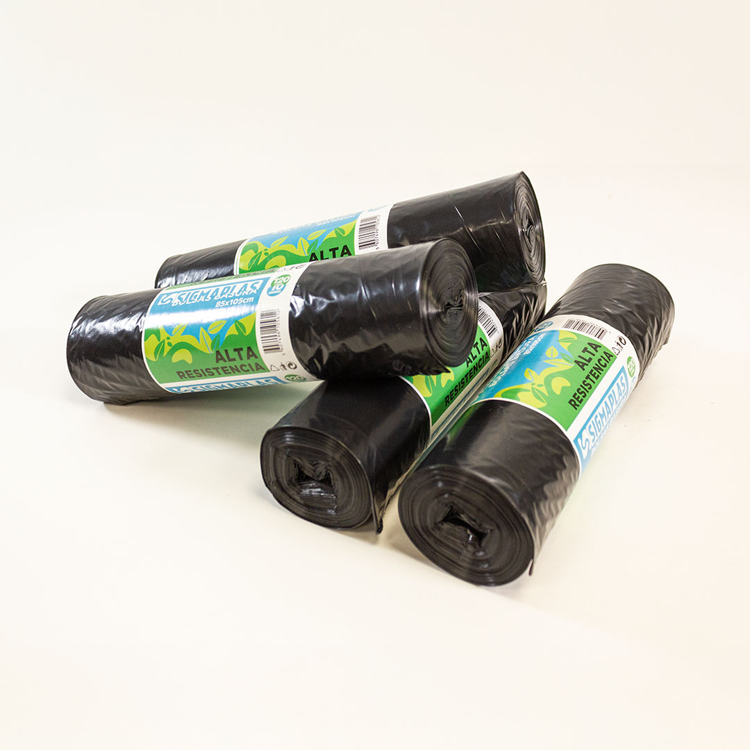 varios rollos de bolsas de basura negras de gran tamano (72751)