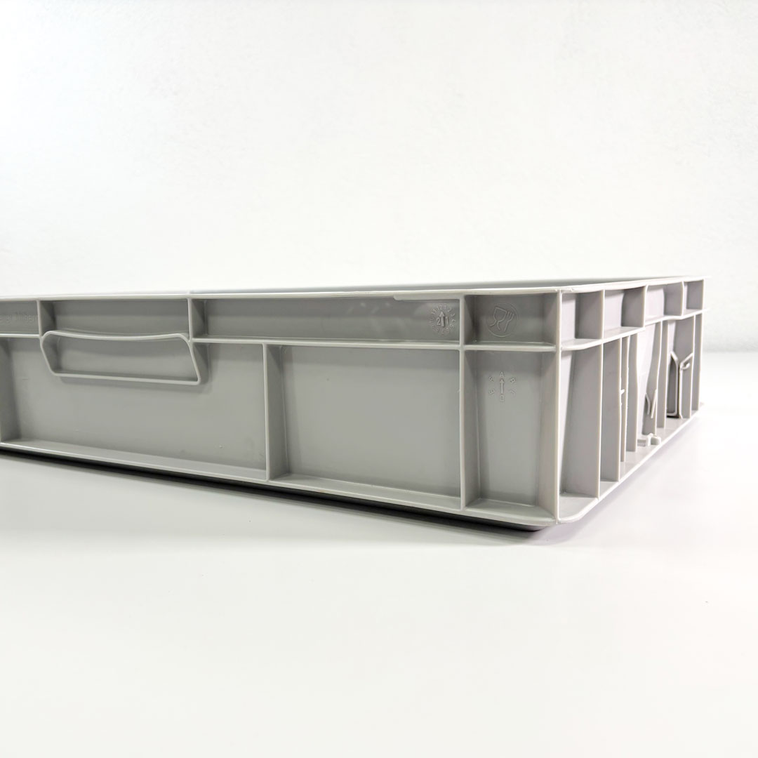 Caja de plástico de norma europea de 600x400x120 mm 497-perfil