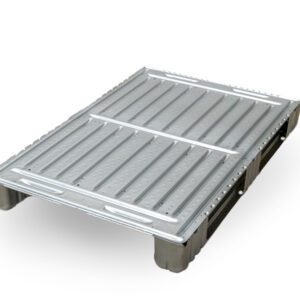 Un palet metálico Fijaplast Light de acero galvanizado, destacando su diseño ligero y su alta durabilidad. LIGHT