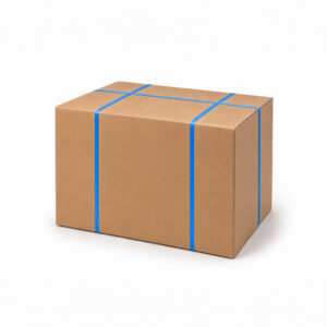 Caja con fleje de poliéster grafilado