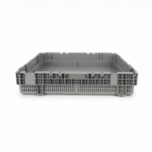 Caja alimentaria de plástico encajable gris