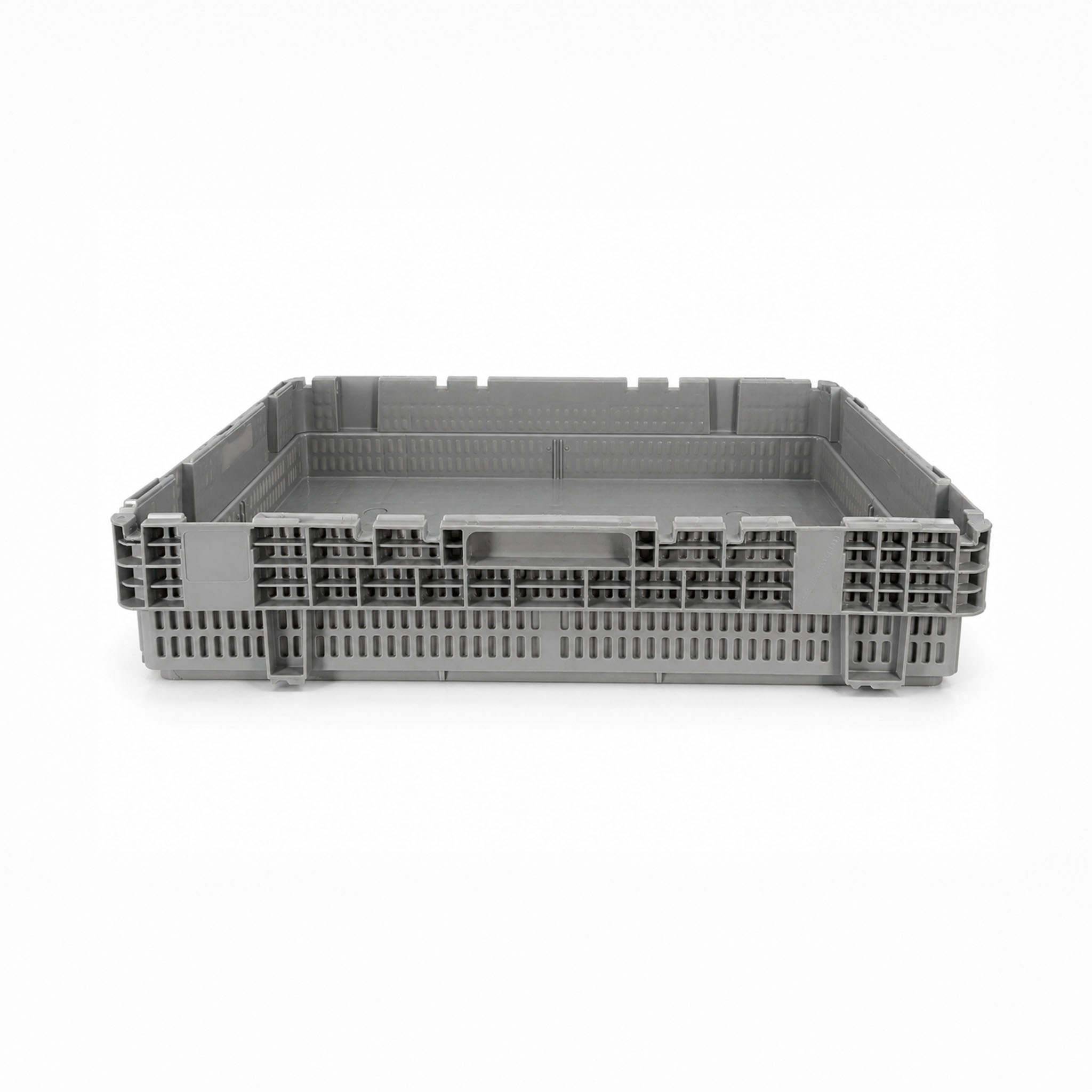 Caja alimentaria de plástico encajable gris